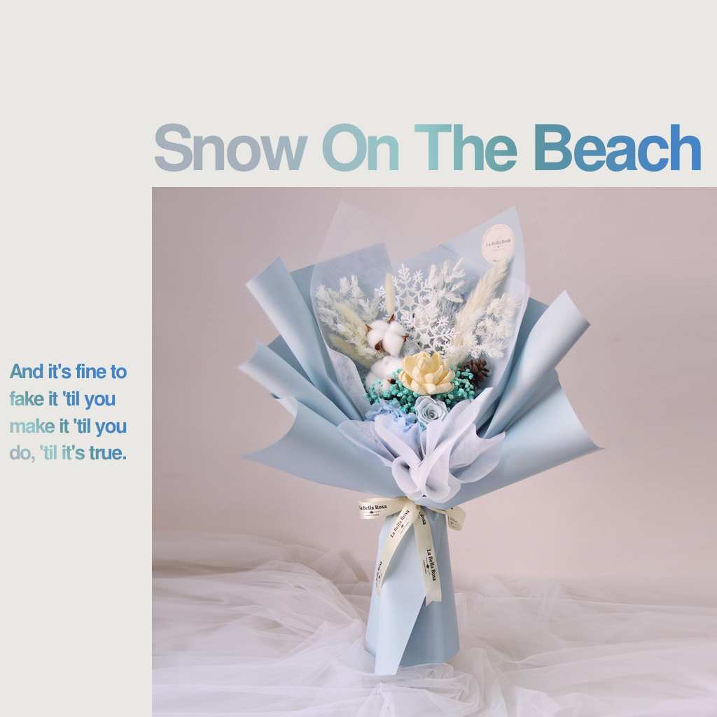 Snow On The Beach Dried Flower Bouquet