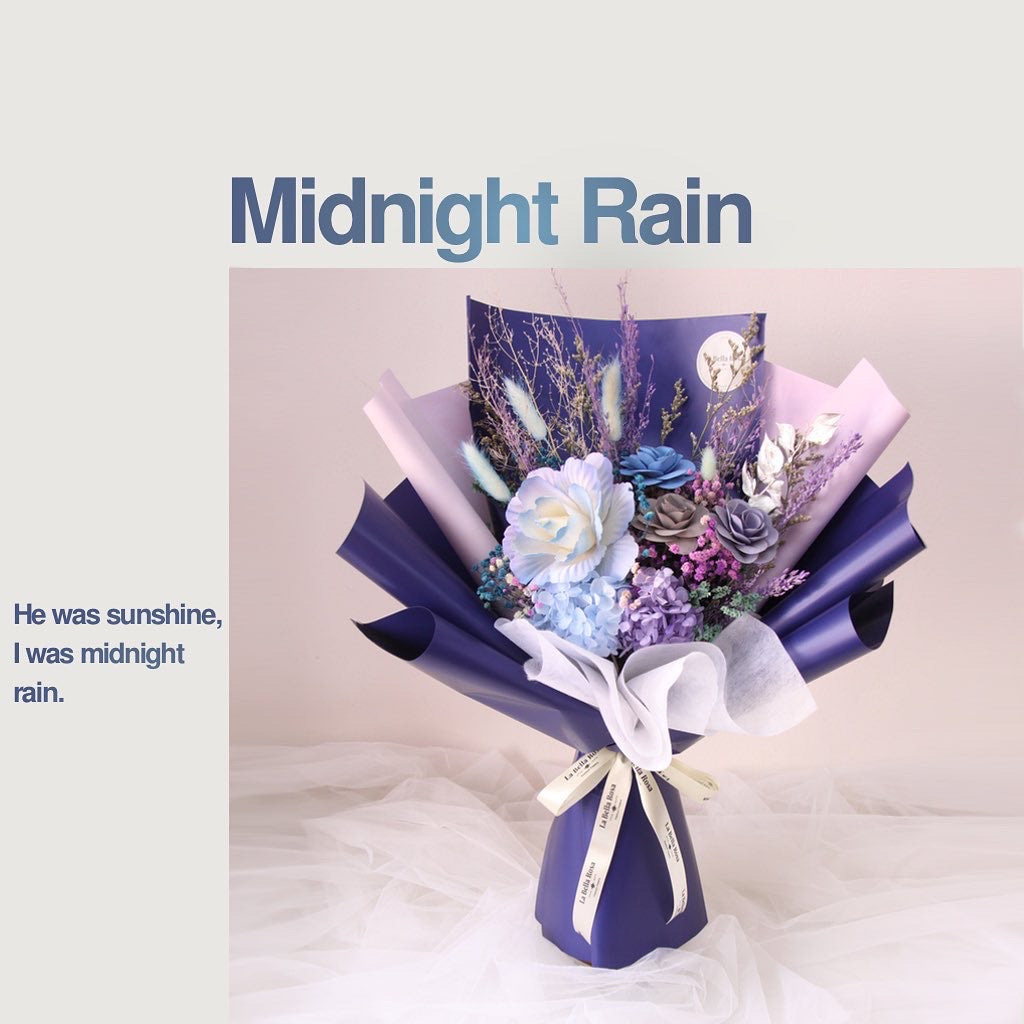 Midnight Rain Dried Flower Bouquet
