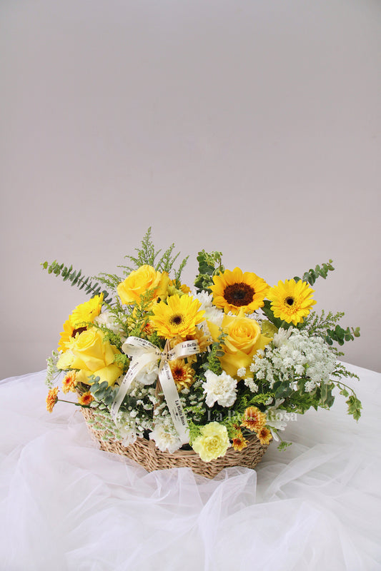Cheerful Glow Flower Basket