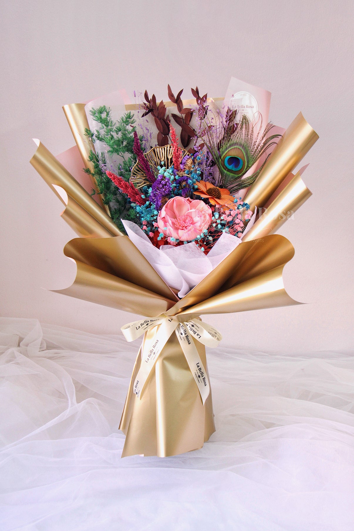 Bejeweled Dried Flower Bouquet La Bella Rosa Flowers